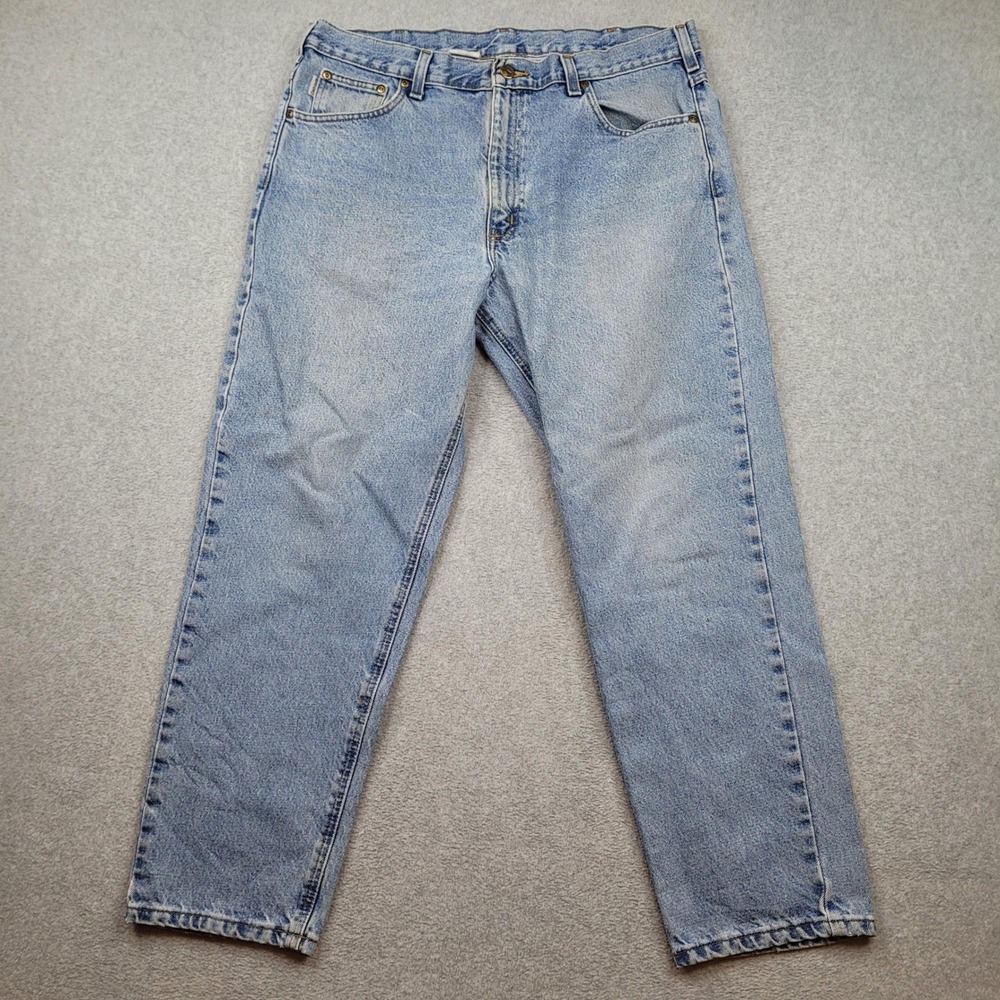 Carhartt B17 STW Relaxed Fit Jeans Mens 38x30 Light Wash Denim Tapered Leg